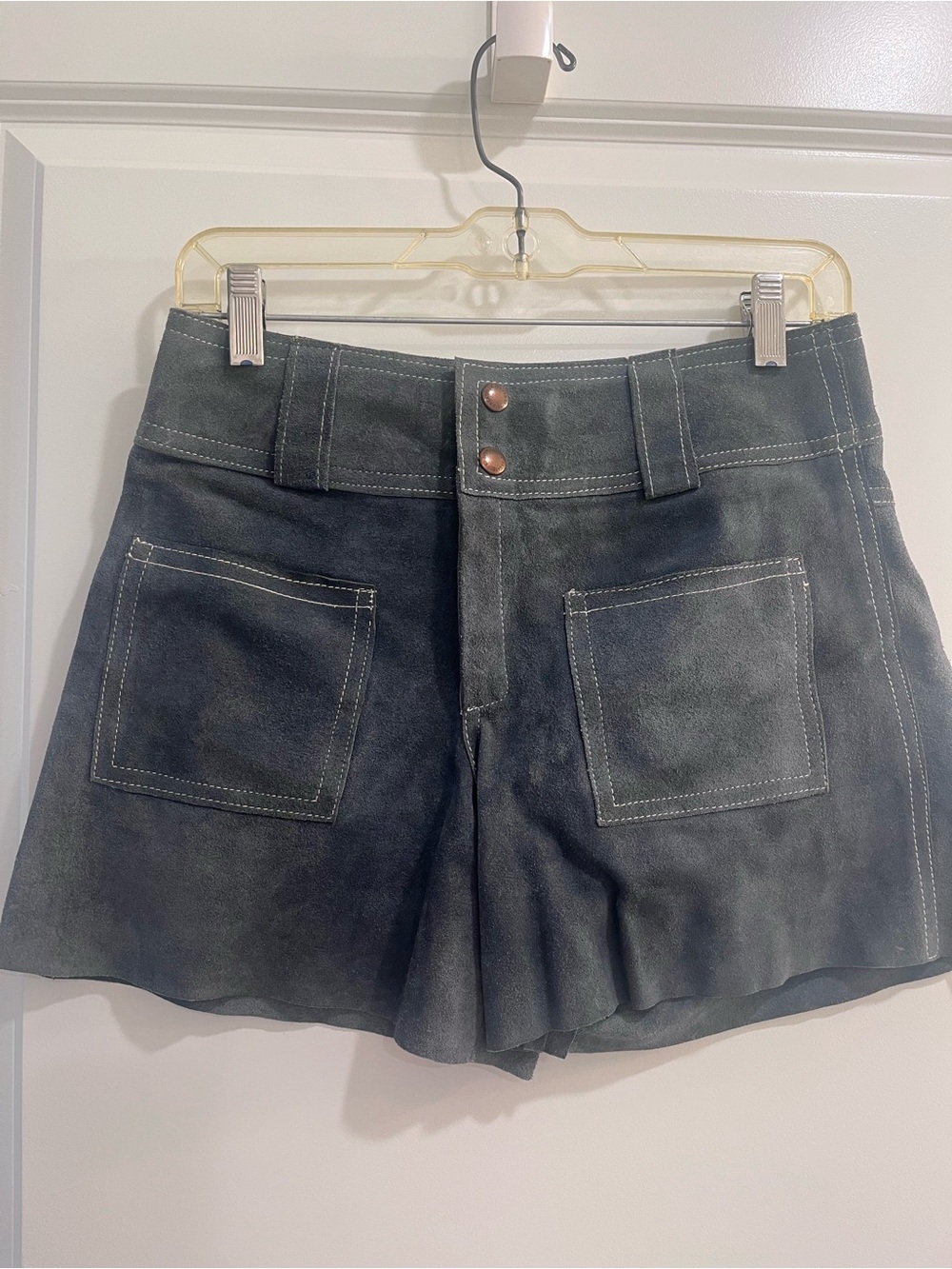 1969 Bagatelle Grey/Blue Suede Hot Pants